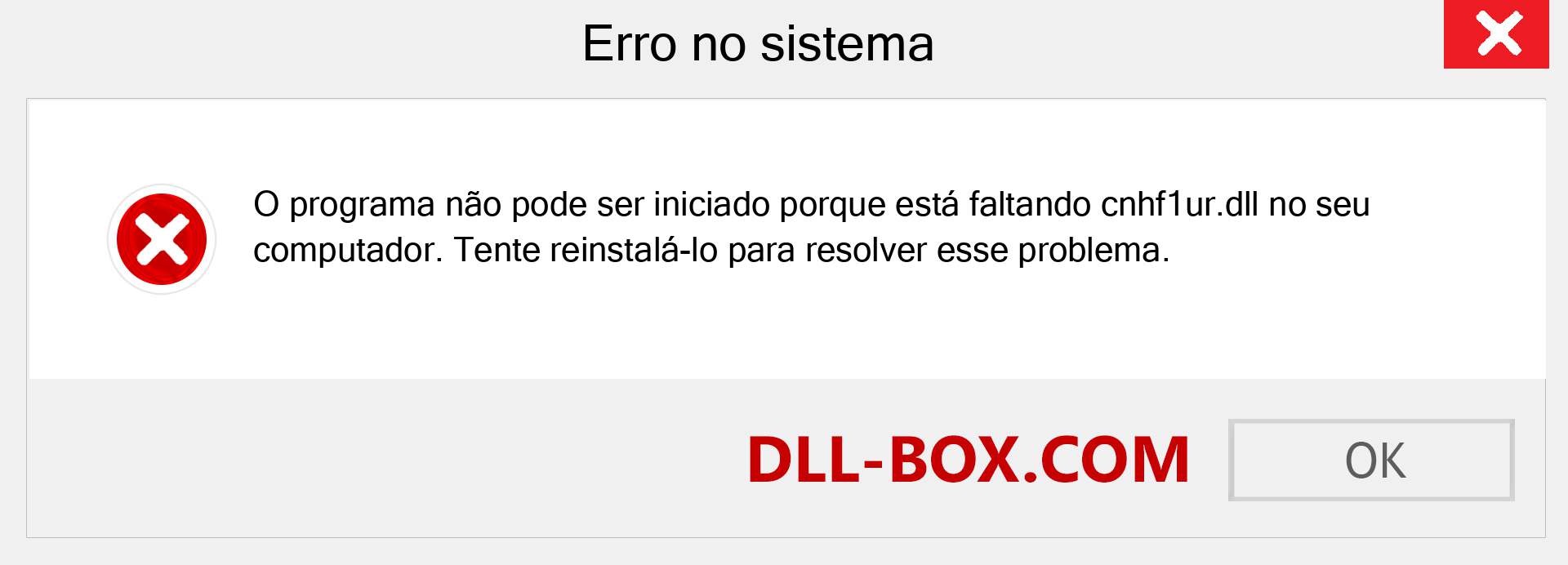 Arquivo cnhf1ur.dll ausente ?. Download para Windows 7, 8, 10 - Correção de erro ausente cnhf1ur dll no Windows, fotos, imagens