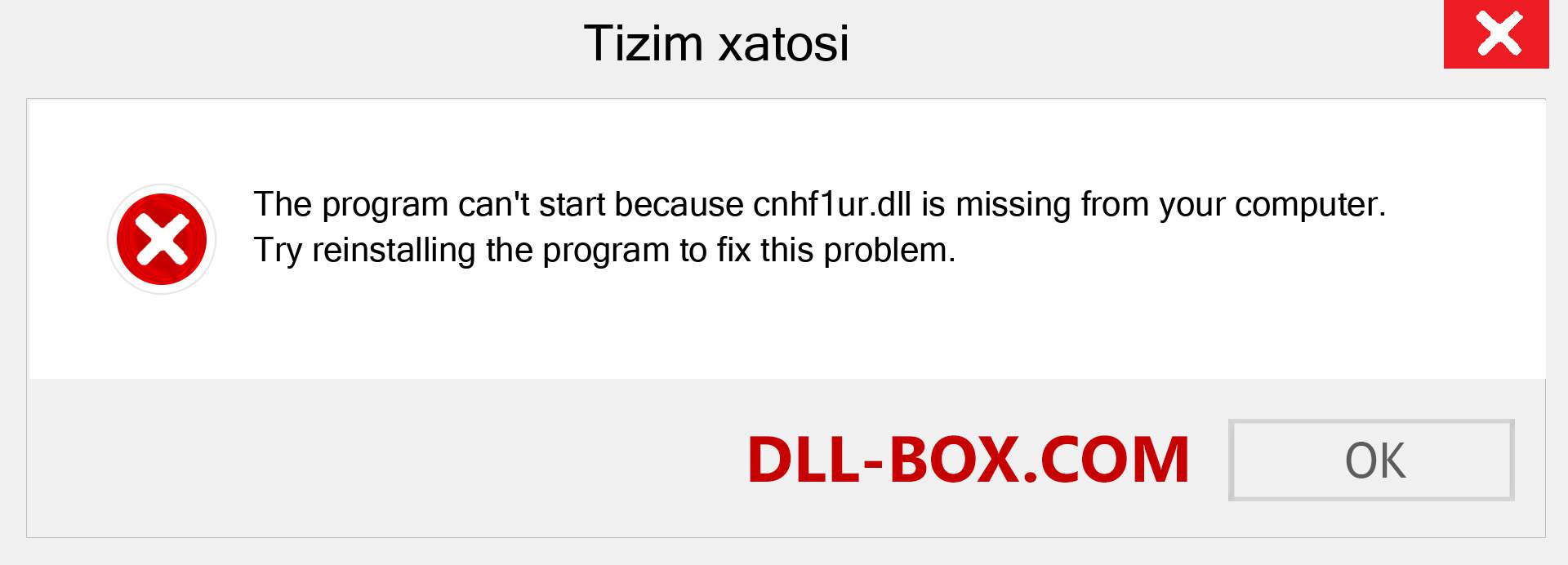 cnhf1ur.dll fayli yo'qolganmi?. Windows 7, 8, 10 uchun yuklab olish - Windowsda cnhf1ur dll etishmayotgan xatoni tuzating, rasmlar, rasmlar